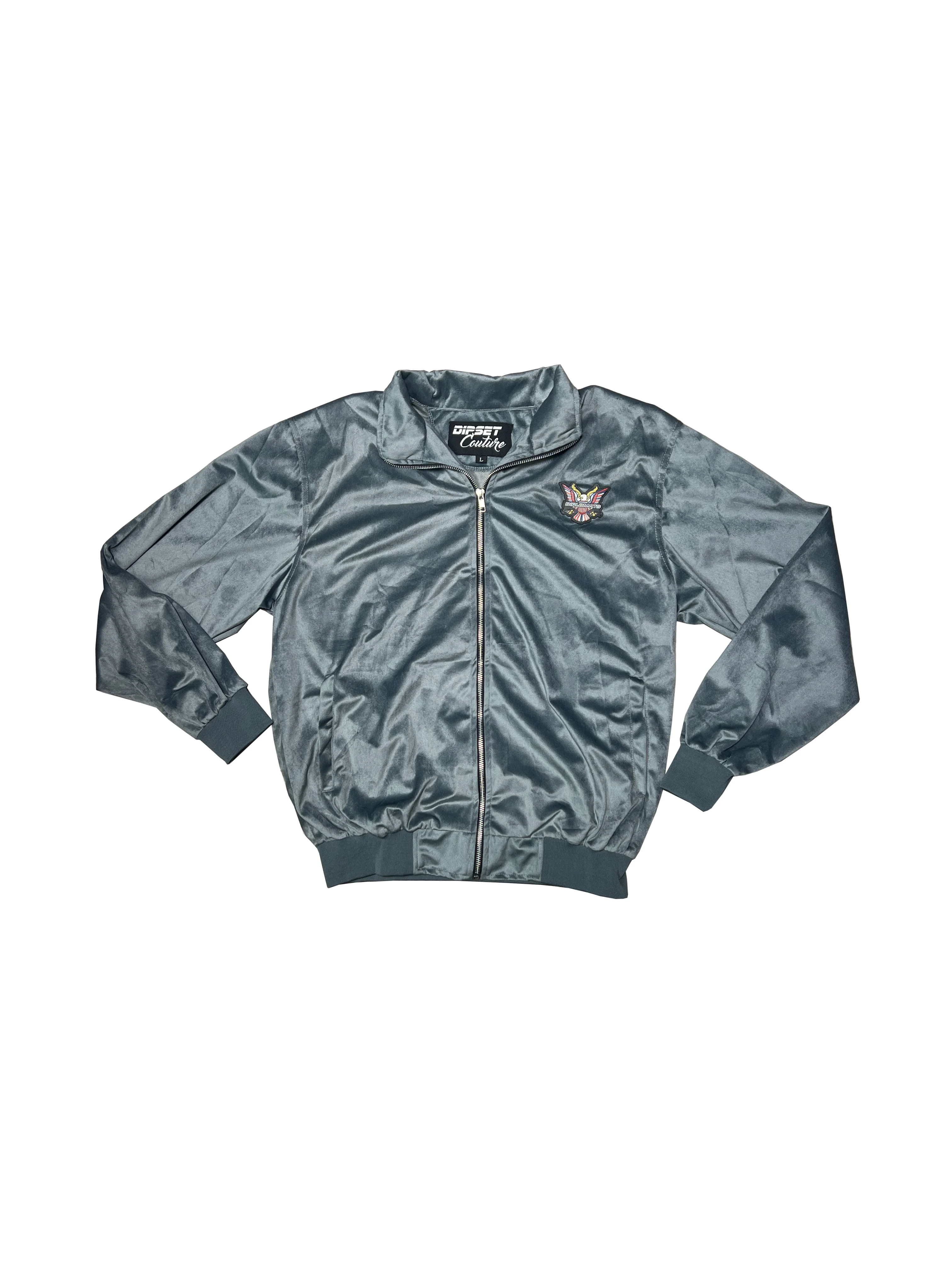 All Grey Velour Track Suit - Image 3