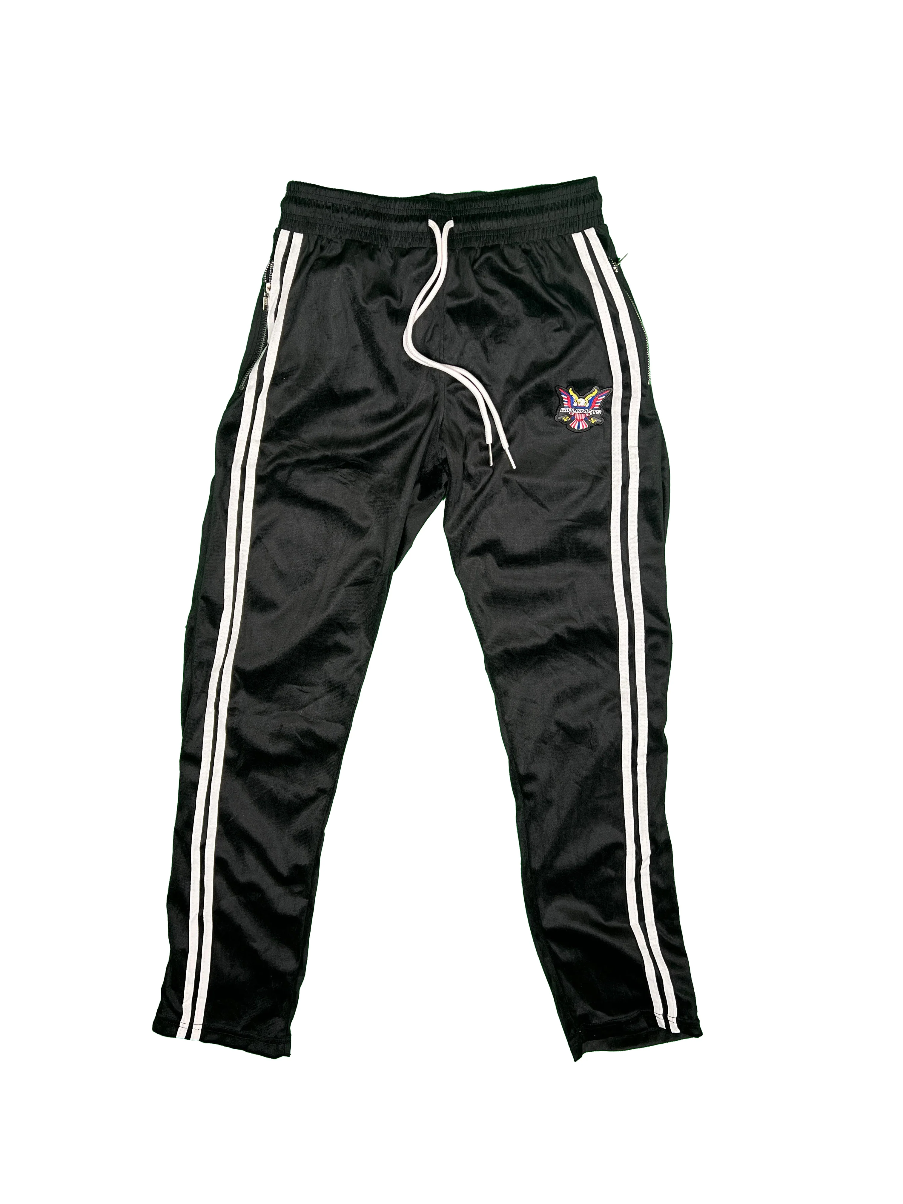 All Black Velour Hoodie Track Suit - Image 3