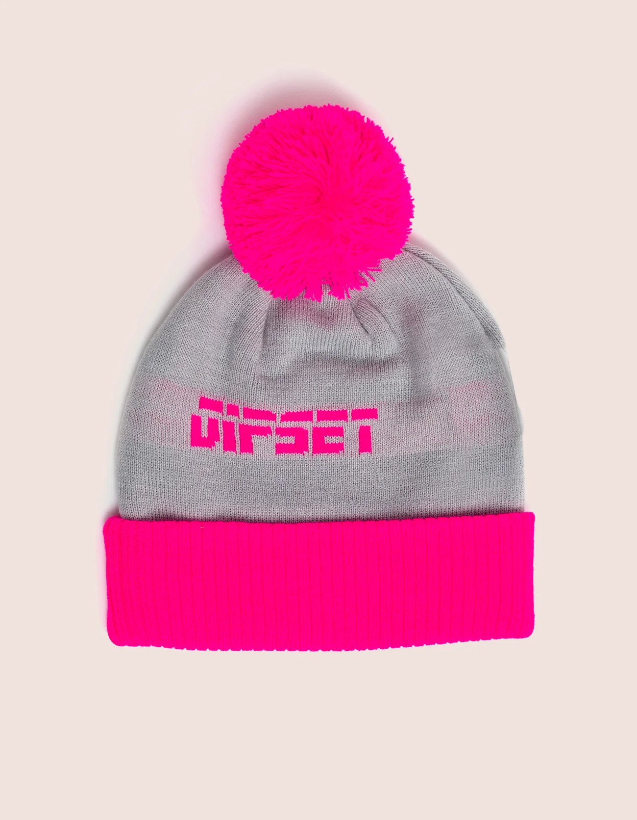 Grey/Pink Dipset Couture Beanie - Image 2